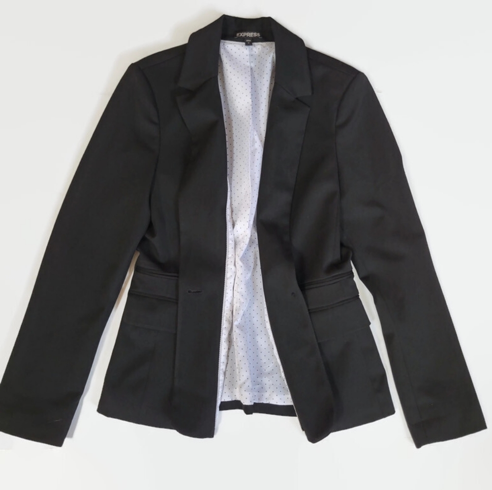 EXPRESS Classic Black One Button Blazer